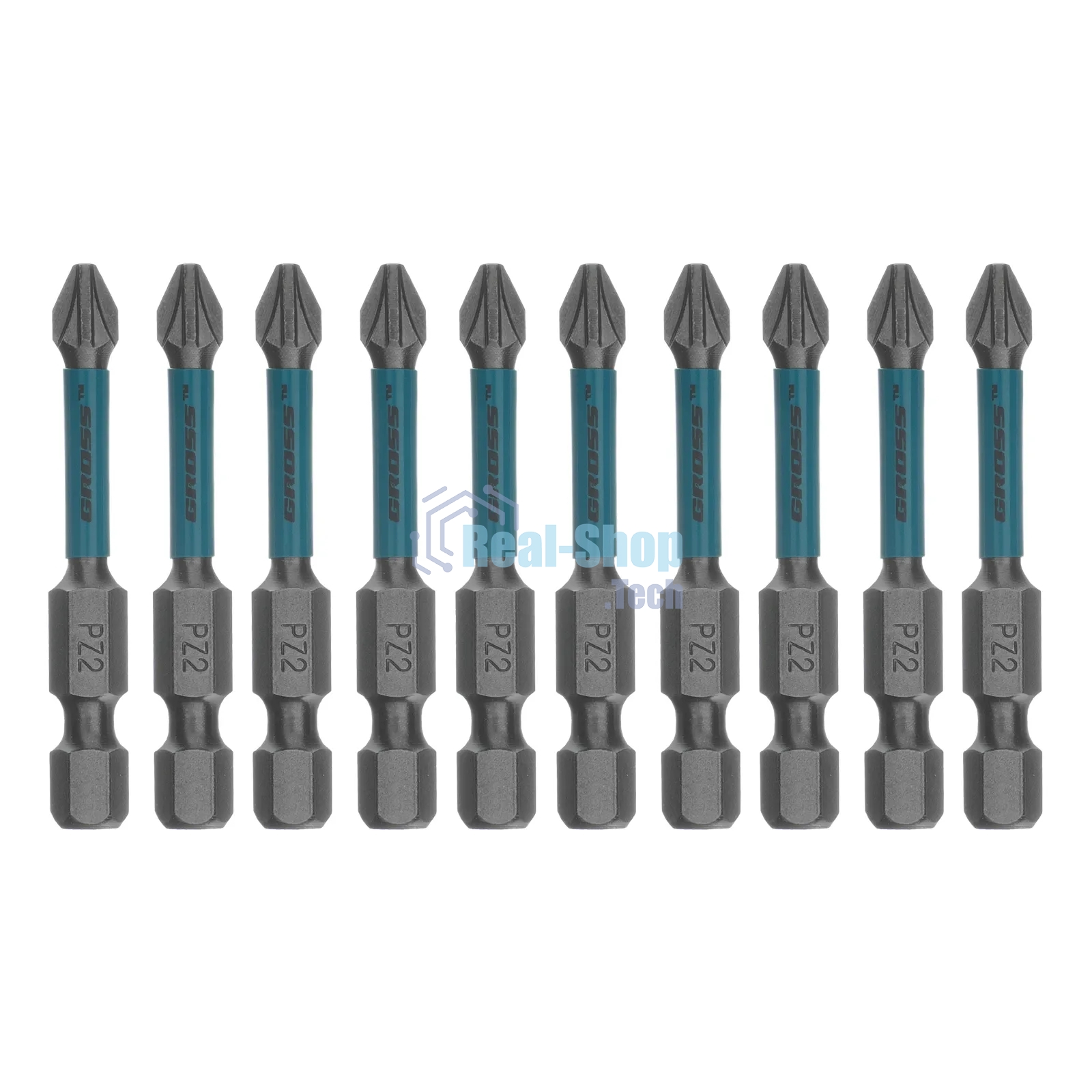 Набор бит Gross торсионных PZ2x50 мм, для ударных шуруповертов, отрывн., 10 шт.
