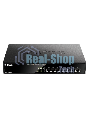 Коммутатор D-Link DGS-1008MP/B1A, 8×1 Гбит/с, неуправляемый