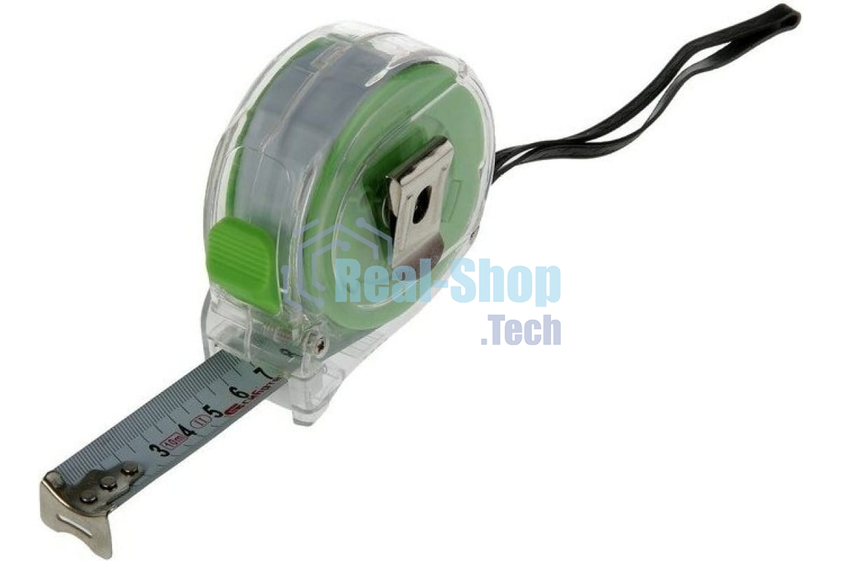 Рулетка Сибртех Кварц, прозрачный корпус, амортизатор, 5 м х 25 мм