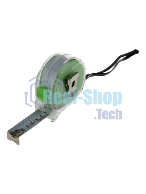 Рулетка Сибртех Кварц, прозрачный корпус, амортизатор, 5 м х 25 мм