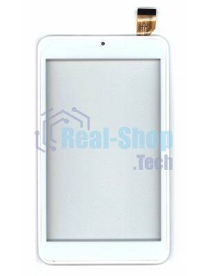 Сенсорное стекло (тачскрин) для Евросеть E-TAB 7.11, белое с рамкой