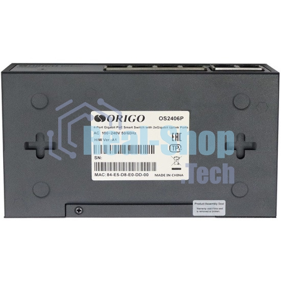 Коммутатор Smart Managed L2 PoE Switch 4 x 1000Base-T PoE+, 2 x 1000Base-T, PoE-60W budget