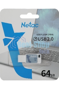 Флешка USB Netac 64Gb UA31 NT03UA31N-064G-20BL USB 2.0, синий