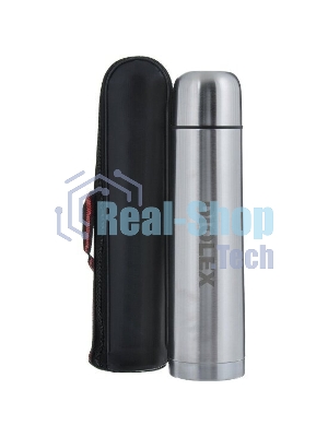 Термос Diolex DX-1000-B 1000 мл, с узкимгорлом, в чехле, нержавеющая сталь