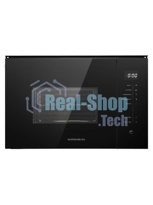 Микроволновая печь встраиваемая Kuppersberg HMW 651 B, High-Tech, 25 л, мощность 900 Вт, кварцевый гриль, поворотный стол, 5 уровней мощности, 8 автоматических программ, размораживание, сенсорное управление, дисплей, черный