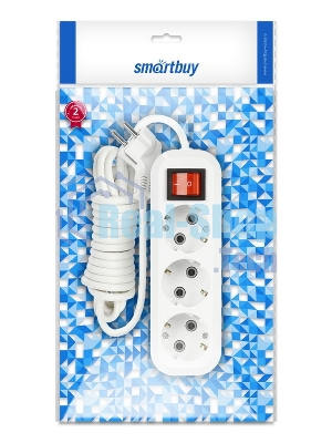 Удлинитель Smartbuy (SBE-16-3-03-ZS) 3 гнз х 3,0 м (16А/3.5 кВт, ПВС 3х1.0)