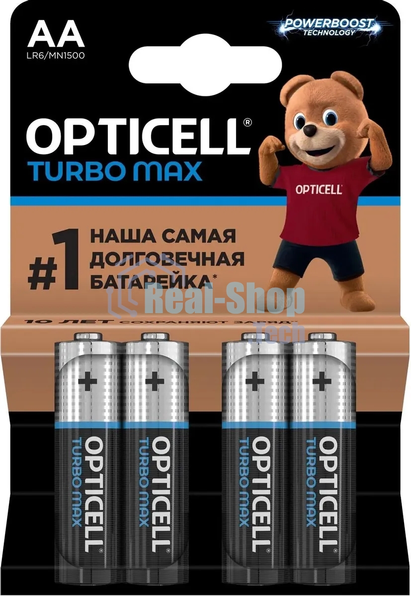 Батарея Opticell Turbo MAX LR6 AA (4шт) блистер