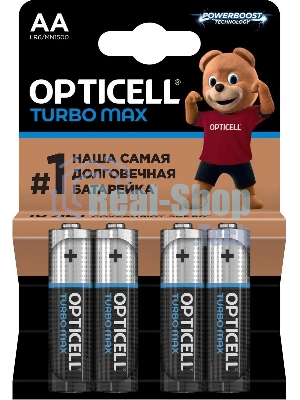 Батарея Opticell Turbo MAX LR6 AA (4шт) блистер