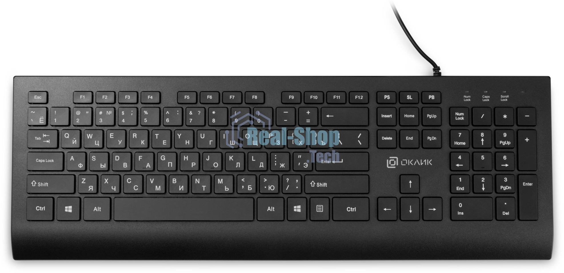 Клавиатура проводная Oklick 155M проводная, USB, черный