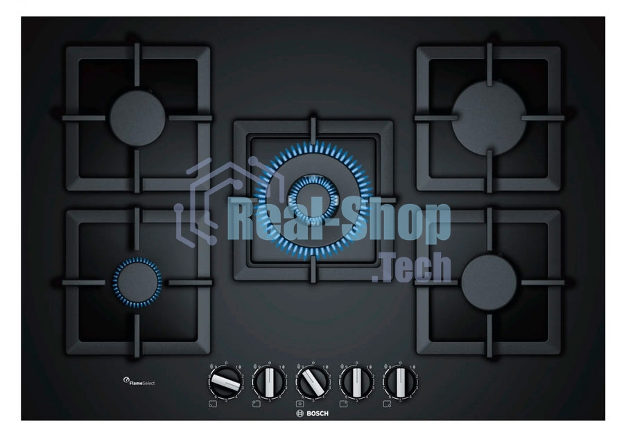 Газовая варочная панель Bosch PPQ7A6B20 черный