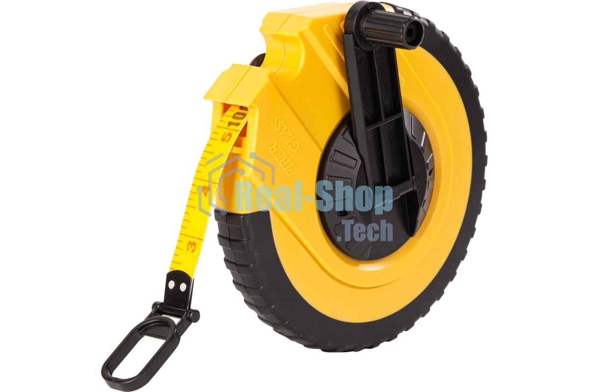 Мерная лента Deli DL9830ZY 30м x 14.5мм Ударопрочный корпус. Основной класс точности. Метрическое полотно из стекловолокна и ПВХ.