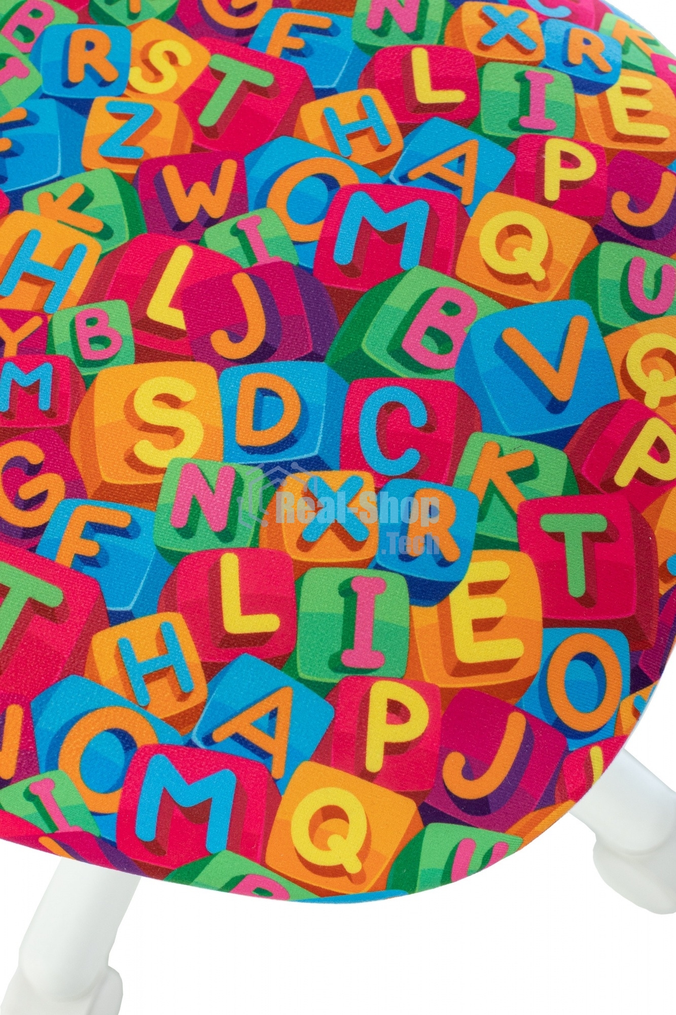 Кресло детское Бюрократ CH-W299 белый TW-15 мультиколор сиденье алфавит, сетка/ткань, крестов. пластик, пластик белый