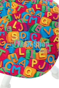 Кресло детское Бюрократ CH-W299 белый TW-15 мультиколор сиденье алфавит, сетка/ткань, крестов. пластик, пластик белый