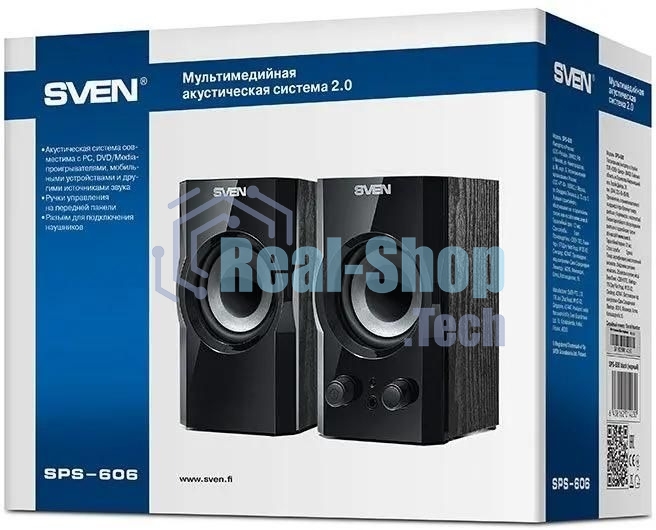 Акустическая система SVEN SPS-606, черный, акустическая система 2.0 (мощность 2x3 Вт(RMS))