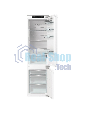 Встраиваемый холодильник Gorenje NRKI519E82WF, 193 см, электронное управление, цифровой дисплей, Wi-Fi, NoFrost Dual, Multiflow 360, контейнер CrispZone с контролем влажности, функция ConvertActive, AdaptTech, MultiAdjust, жесткое крепление, инверторный компрессор, уровень шума 35 дБ