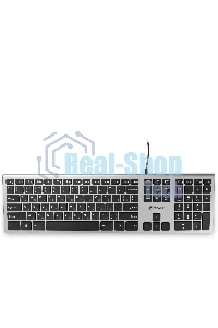 Клавиатура проводная Oklick 890S, USB, серый/черный