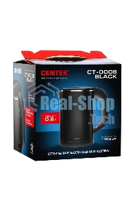 Чайник электрический Centek CT-0006 черный, 1100 Вт, 0.6 л