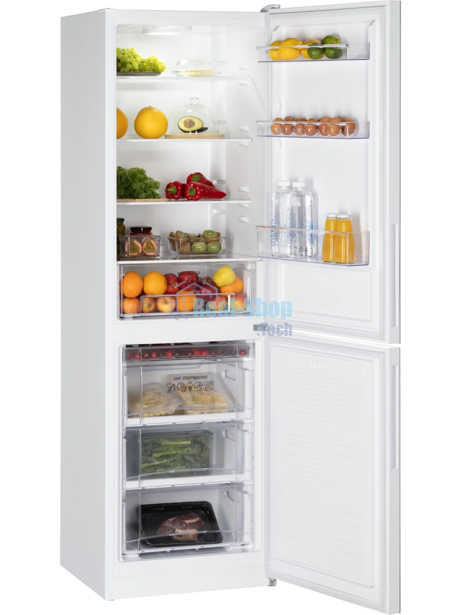 Холодильник Nordfrost NRG 162NF WTM белый кварц двухкамерный 205/105л морозилка снизу, No Frost