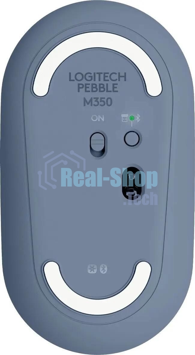 Мышь беспроводная Logitech Pebble M350 синий, 1000 dpi, радиоканал, Bluetooth, USB, кнопки - 3