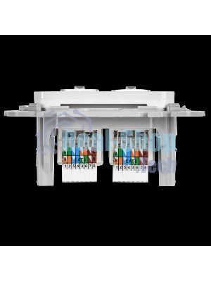 Розетка 2-местная компьютерная RJ45 категория 6 UTP РК6-2-0-ФлБ белый FLITE