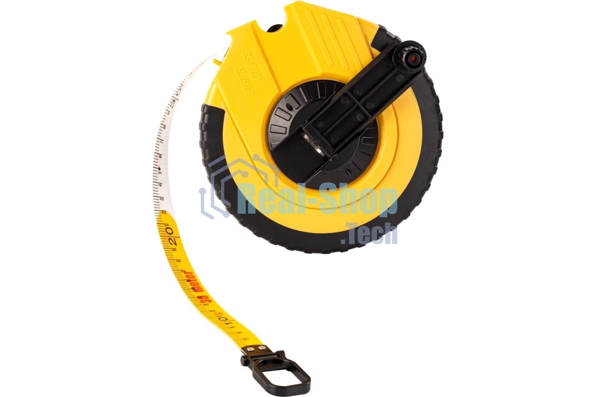 Мерная лента Deli DL9830ZY 30м x 14.5мм Ударопрочный корпус. Основной класс точности. Метрическое полотно из стекловолокна и ПВХ.