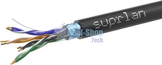 Кабель информационный Suprlan Standard 01-1028-1, кат.5E FTP 4 парыX24AWG, PE внешний 305м, черный