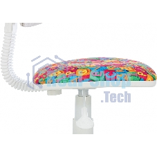 Кресло детское Бюрократ CH-W299 белый TW-15 мультиколор сиденье алфавит, сетка/ткань, крестов. пластик, пластик белый