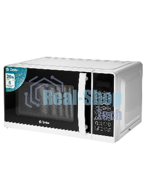 Микроволновая печь DELTA DL-89L20 белый, 20 л, 700 Вт, переключатели - мембранные кнопки