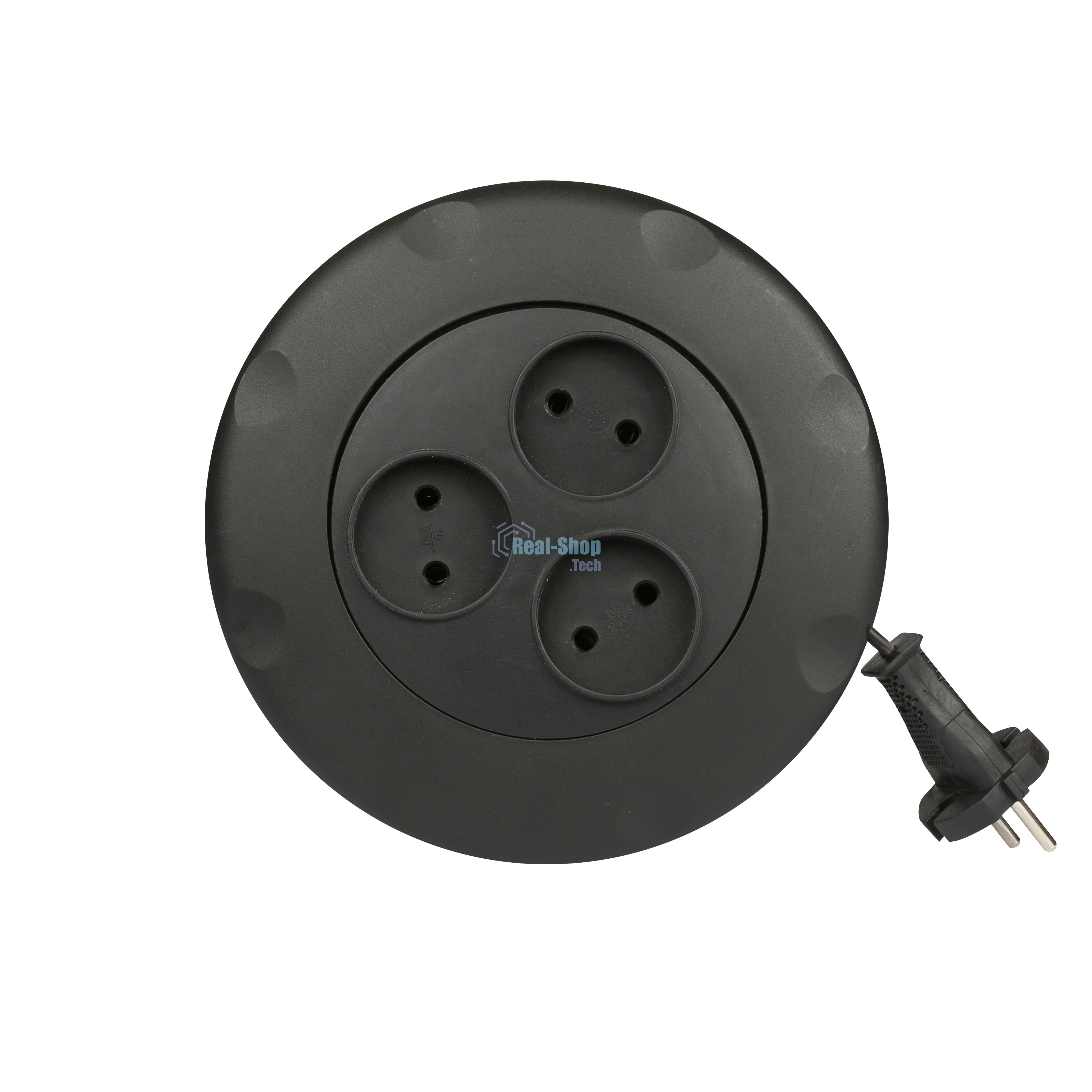 Удлинитель-рулетка Smartbuy (SBE-10-3-03-B) - 3 гнезда 3 метра (10А/2,2 кВт) круглый черный