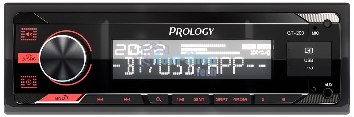 Автомагнитола Prology GT-200, 1 DIN, Bluetooth, USB Type-A, AUX, пульт ДУ