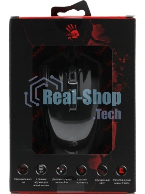 Мышь проводная A4Tech Bloody V9M черный, 4000 dpi, USB, кнопки - 9