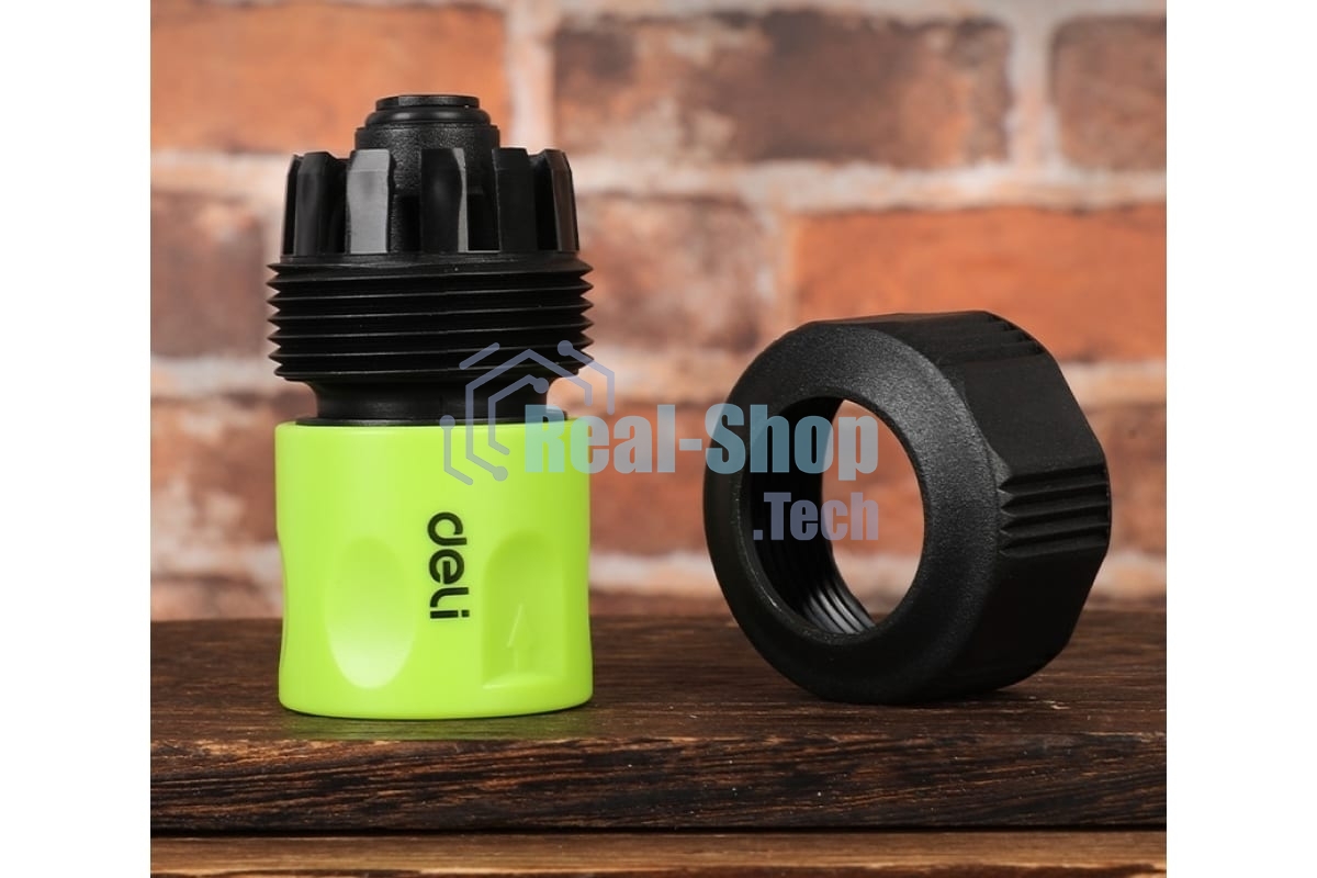 Соединитель быстросъемный с аквастопом для поливочных шлангов 3/4