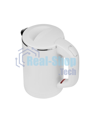 Электрочайник Centek CT-0006 белый, 0.6 л, 1100 Вт, скрытый нагревательный элемент