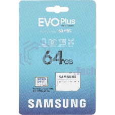 Флеш карта microSD 64Gb SAMSUNG EVO PLUS microSDXC Class 10, UHS-I, (SD адаптер) 130MB/s