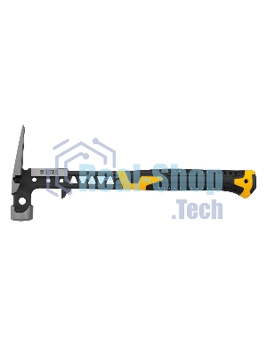 Молоток строительный Denzel 450 г, цельнокованый, боек с магнитом, двухкомп. обрезин. рук-ка