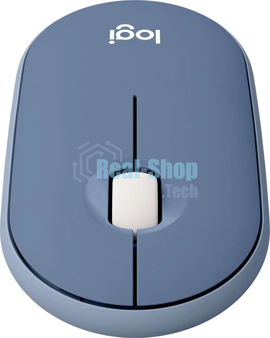 Мышь беспроводная Logitech Pebble M350 синий, 1000 dpi, радиоканал, Bluetooth, USB, кнопки - 3