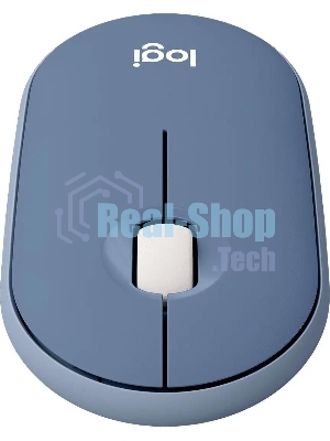Мышь беспроводная Logitech Pebble M350 синий, 1000 dpi, радиоканал, Bluetooth, USB, кнопки - 3