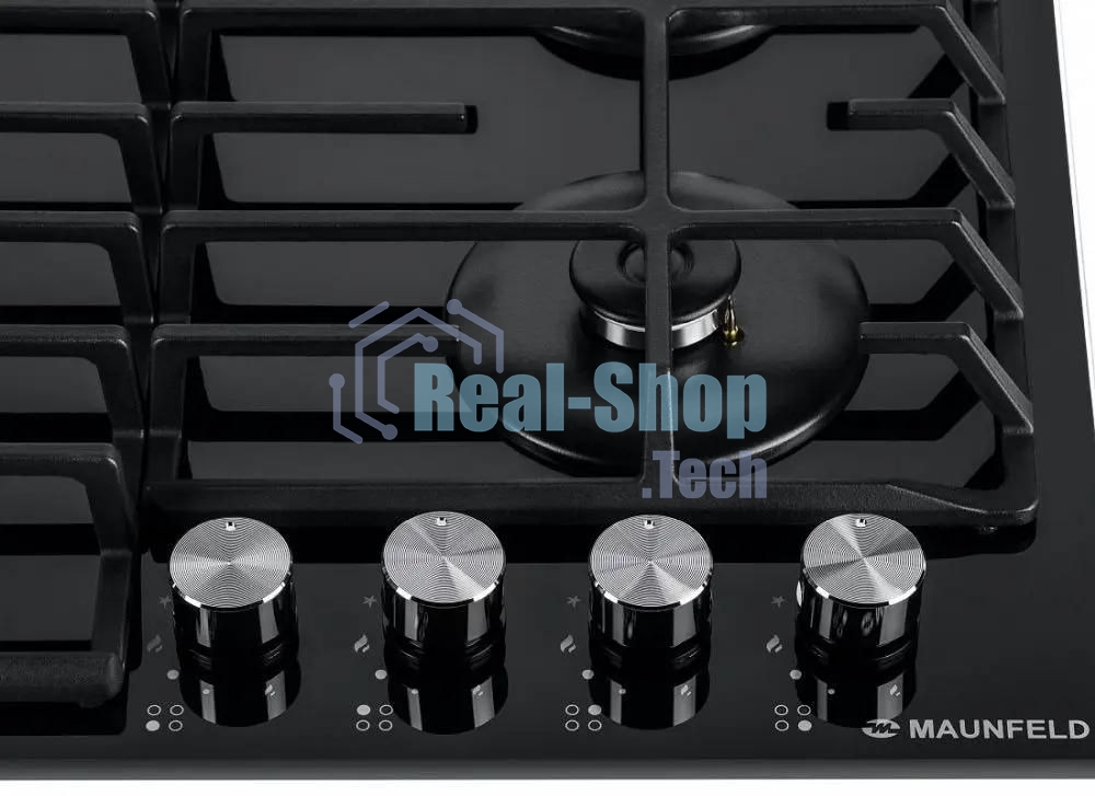 Газовая варочная панель Maunfeld EGHG.64.63CB/G, 4 конфорки, закаленное стекло, черный