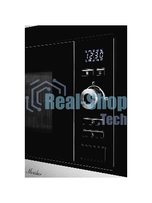 Встраиваемая микроволновая печь Monsher MMH 201 BX 60 см, 20 л, 8 автоматических кулинарных программ, 5 режимов мощности, функция размораживания по весу полуфабрикатов или по времени, черный и нерж.