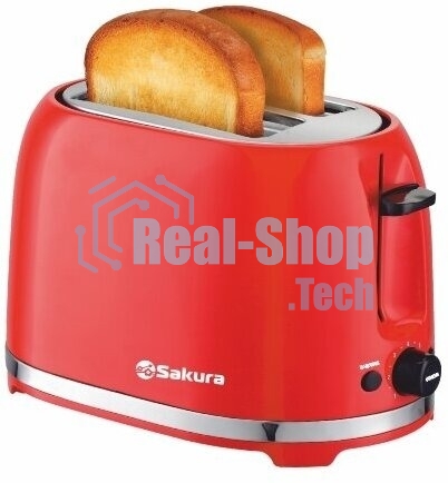 Тостер Sakura SA-7610R красный, 850 Вт, 2 слота