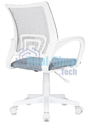 Кресло Domfy DK X-ROOM WH светло-серый TW-02 TW-20 сетка/ткань крестов. пластик белый