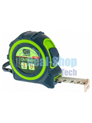 Рулетка Сибртех Сапфир, двухкомпонентный корпус, 3 м х 16 мм