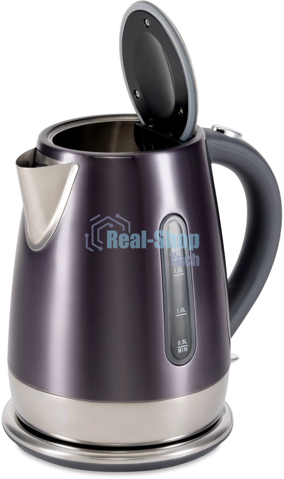 Чайник электрический Hyundai HYK-S7777 1.7л. 2200Вт графит/серебристый корпус: металл