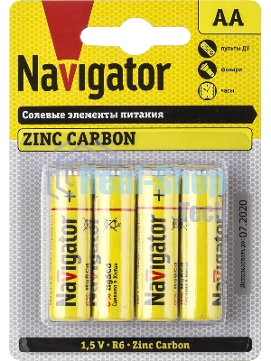 Элемент питания Navigator NBT-NS-R6-BP4, 1.5 В