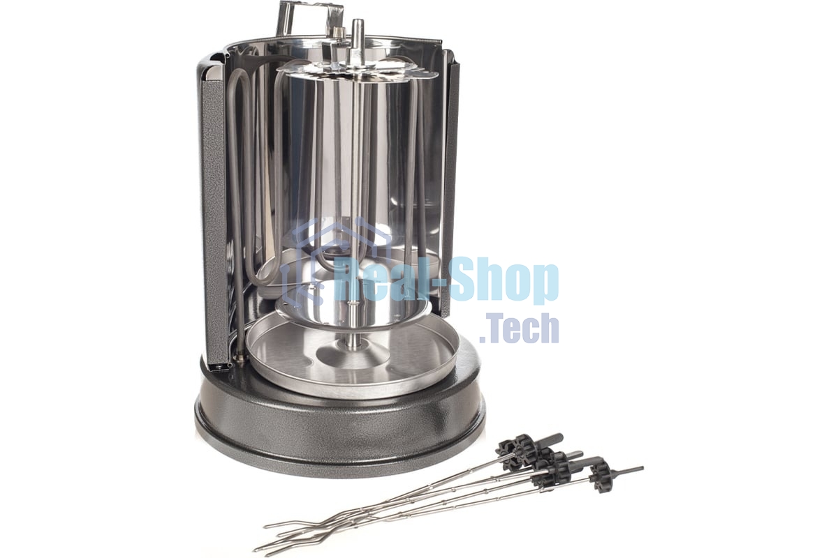 Шашлычница электрическая Kitfort KT-1404, 1400Вт серебристый