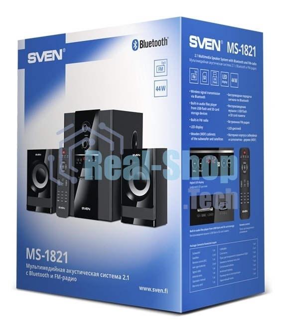 Акустическая система SVEN MS-1821 2.1 черный 40Вт BT