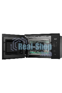 Микроволновая печь встраиваемая Kuppersberg HMW 651 B, High-Tech, 25 л, мощность 900 Вт, кварцевый гриль, поворотный стол, 5 уровней мощности, 8 автоматических программ, размораживание, сенсорное управление, дисплей, черный