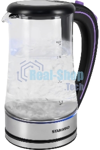 Чайник электрический Starwind SKG4045 1.8 л, 1800 Вт, черный/серебристый корпус: стекло