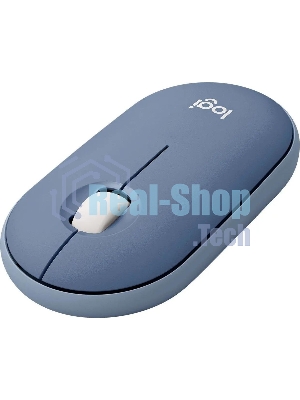 Мышь беспроводная Logitech Pebble M350 синий, 1000 dpi, радиоканал, Bluetooth, USB, кнопки - 3