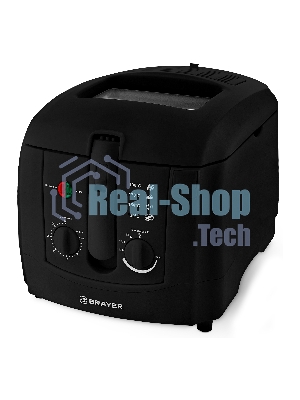 Фритюрница BRAYER 2830BR-BK чёрный, 1800 Вт, 3 л, 0.6 кг, съёмная чаша, таймер